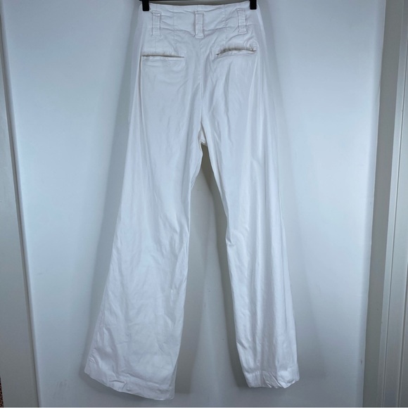 Maeve Naomi Wide Leg Flare Pants Anthropologie White Boho Minimalist Preppy 70s - Picture 7 of 12